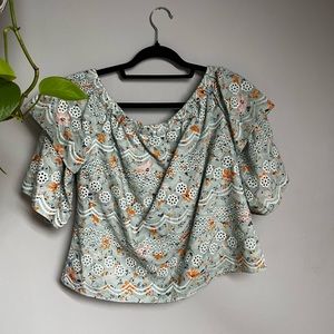 Anthropologie off the shoulder blouse size L NWT